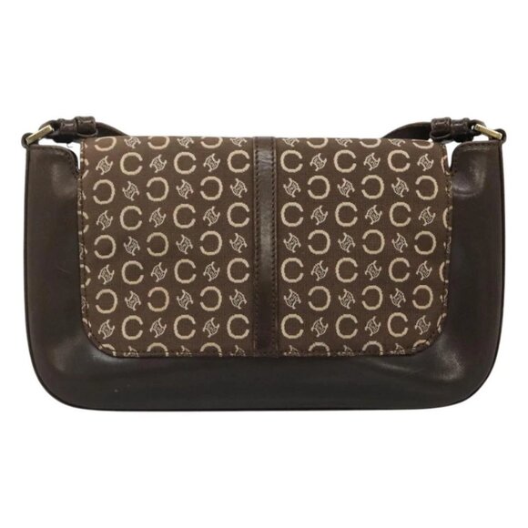 CELINE C Macadam Canvas Shoulder Bag Brown Gold - Picture 3 of 16
